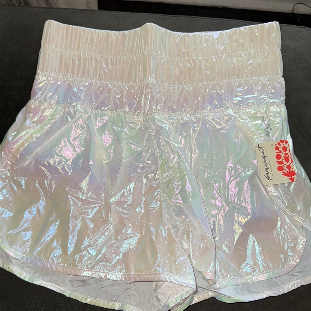 NWT Free People WAY HOME short
Vibrant iridescent color white 
New with tags